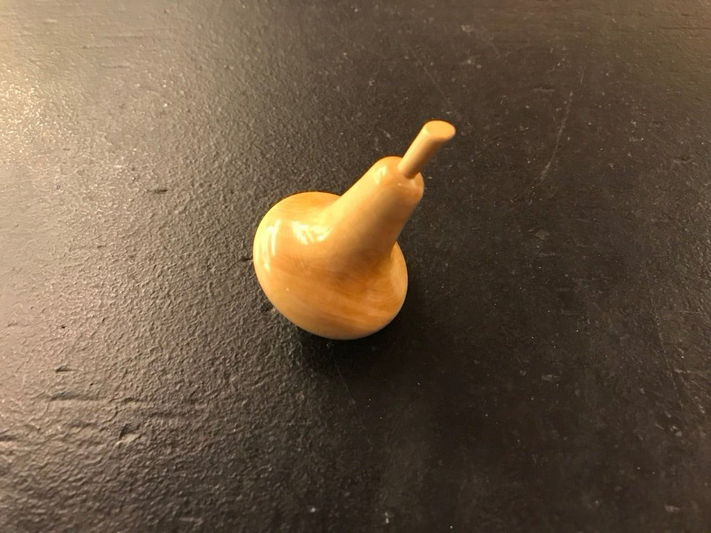 Toupie buis tournée à la main - Poire - Toupies cadeau bel objet - Rouge et Noir