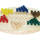 Dames chinoises bois massif clair - à pics - jeu traditionnel jeu de dames chinoises - Rouge et Noir