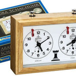 Pendule Aradora bois + secondes - accessoire d'échecs pendule d'échecs - Rouge et Noir